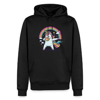 Dabbing Unicorn Einhorn Dab Dabbing Trend Tanz - Männer Premium Bio Hoodie - Schwarz - Vorne - Nico (187cm)