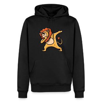 lion dabbing dab dabbing animals lion dab - Men’s Premium Organic Hoodie - black - Front - Nico (187cm)
