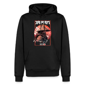 Asie 80s Samouraï Rétro Japonais Samouraï - Sweat à capuche Premium bio Homme - noir - Devant - Nico (187cm)