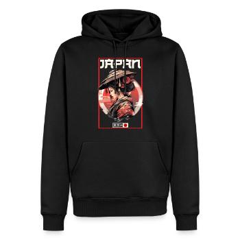 Asien 80er Japanischer Retro Samurais Samurai - Männer Premium Bio Hoodie - Schwarz - Vorne - Nico (187cm)