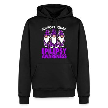 Support Squad Epilepsy Awareness Month Purple - Men’s Premium Organic Hoodie - black - Front - Nico (187cm)