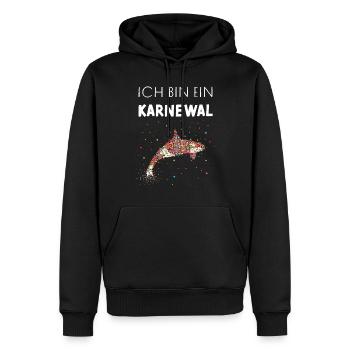 Kölner Karneval Fasching Konfetti Wal Narrenkappe - Männer Premium Bio Hoodie - Schwarz - Vorne - Nico (187cm)
