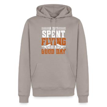 Model Airplane Model Airplane - Men’s Premium Organic Hoodie - taupe - Front - Nico (187cm)