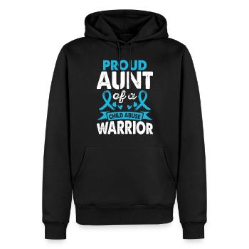 Aunt Of Child Abuse Warrior Month Of - Men’s Premium Organic Hoodie - black - Front - Nico (187cm)
