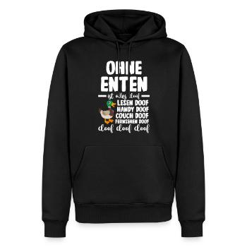 Entenliebhaber Tiermotiv Ente - Männer Premium Bio Hoodie - Schwarz - Vorne - Nico (187cm)