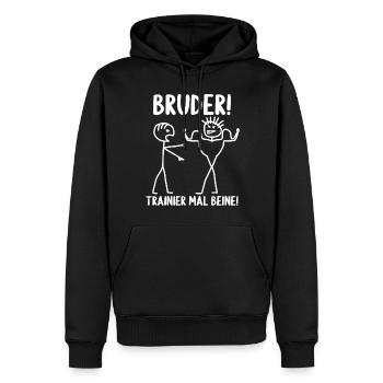 Fitness Bodybuilder Gym Alter hast du trainiert - Männer Premium Bio Hoodie - Schwarz - Vorne - Nico (187cm)