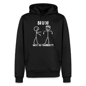 Fitness Bodybuilder Gym Alter hast du trainiert - Männer Premium Bio Hoodie - Schwarz - Vorne - Nico (187cm)