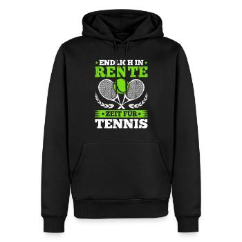 Rente Zeit Für Tennis Tennisspieler Rentner - Männer Premium Bio Hoodie - Schwarz - Vorne - Nico (187cm)