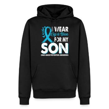 Portez du bleu clair pour que le fils soit conscient de - Sweat à capuche Premium bio Homme - noir - Devant - Nico (187cm)