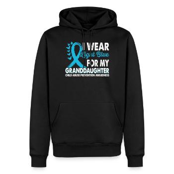 Portez du bleu clair pour prendre conscience de la - Sweat à capuche Premium bio Homme - noir - Devant - Nico (187cm)