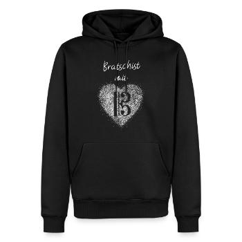 Bratschist mit Herz Bratsche Musik Orchester - Männer Premium Bio Hoodie - Schwarz - Vorne - Nico (187cm)