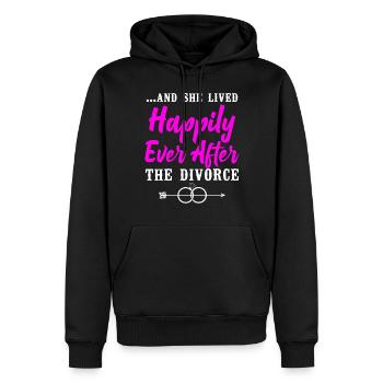 Happy Divorce Party …And She Lived - Männer Premium Bio Hoodie - Schwarz - Vorne - Nico (187cm)