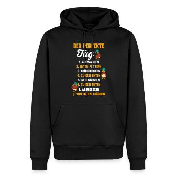 Entenliebhaber Tiermotiv Ente - Männer Premium Bio Hoodie - Schwarz - Vorne - Nico (187cm)