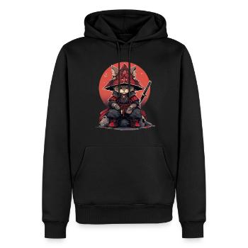 Asien Katze Japanischer Samurais Samurai - Männer Premium Bio Hoodie - Schwarz - Vorne - Nico (187cm)