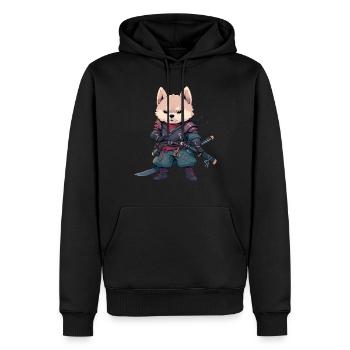 Asien Corki Japanischer Samurais Samurai - Männer Premium Bio Hoodie - Schwarz - Vorne - Nico (187cm)