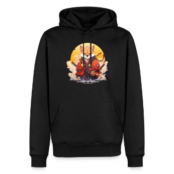 Asien Corki Japanischer Samurais Samurai - Männer Premium Bio Hoodie - Schwarz - Vorne - Nico (187cm)