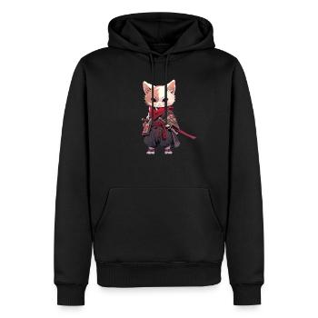 Asien Katze Japanischer Samurais Samurai - Männer Premium Bio Hoodie - Schwarz - Vorne - Nico (187cm)