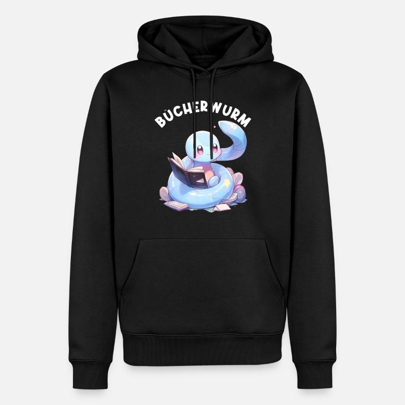 Leidenschaftlicher Leser Leserin Leseratte - Männer Premium Bio Hoodie - Schwarz
