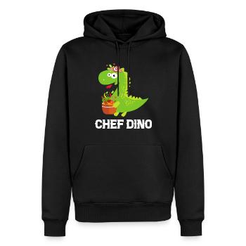 Chef Dino Kitchen Cook & Dinosaur Lover Kitchen Co - Männer Premium Bio Hoodie - Schwarz - Vorne - Nico (187cm)