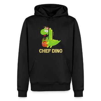 Chef Dino Kitchen Cook & Dinosaur Lover Dino Chef - Männer Premium Bio Hoodie - Schwarz - Vorne - Nico (187cm)