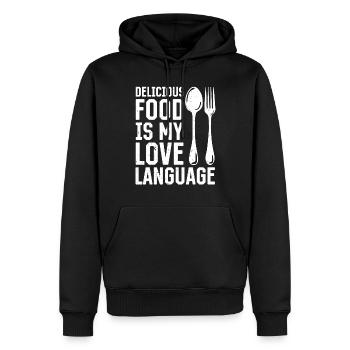 Delicious Food Is My Love Language Chef Cook Resta - Männer Premium Bio Hoodie - Schwarz - Vorne - Nico (187cm)