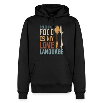 Delicious Food Is My Love Language Chef Cook Chef - Männer Premium Bio Hoodie - Schwarz - Vorne - Nico (187cm)