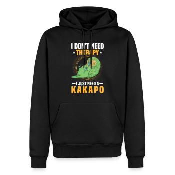 Juste besoin de perroquet kakapo incapable de voler - Sweat à capuche Premium bio Homme - noir - Devant - Nico (187cm)