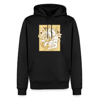 Kitsune Japon Anime Kawaii Vanille Lait - Sweat à capuche Premium bio Homme - noir - Devant - Nico (187cm)