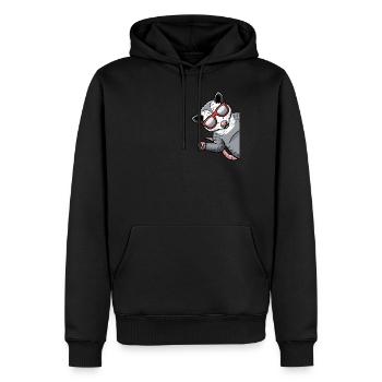 Opossum Mit Sonnenbrille Von Der Seite Opossum - Männer Premium Bio Hoodie - Schwarz - Vorne - Nico (187cm)