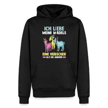 Bauernhof Landwirt Bauer Ziegen - Männer Premium Bio Hoodie - Schwarz - Vorne - Nico (187cm)