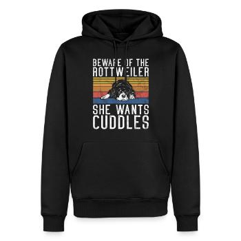 Cadeaux Rottweiler - Sweat à capuche Premium bio Homme - noir - Devant - Nico (187cm)