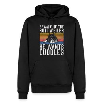 Cadeaux Rottweiler - Sweat à capuche Premium bio Homme - noir - Devant - Nico (187cm)