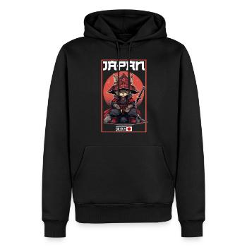 Asien Katze Japanischer Samurais Samurai - Männer Premium Bio Hoodie - Schwarz - Vorne - Nico (187cm)