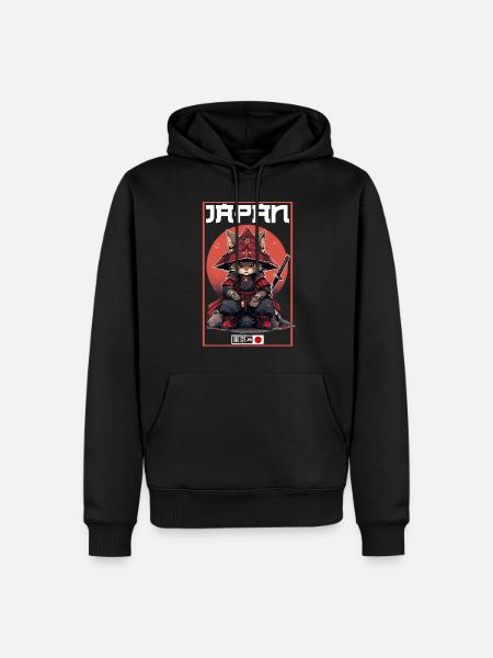 Asia Cat Japanese Samurai Samurai - Men’s Premium Organic Hoodie - black