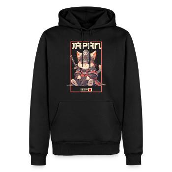 Asien Katze Japanischer Samurais Samurai - Männer Premium Bio Hoodie - Schwarz - Vorne - Nico (187cm)