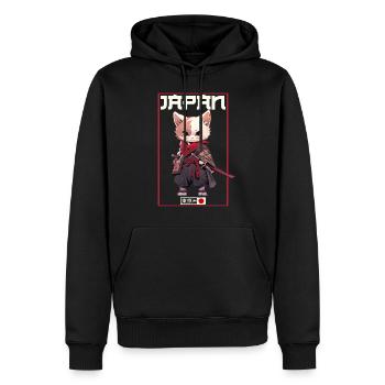Asien Katze Japanischer Samurais Samurai - Männer Premium Bio Hoodie - Schwarz - Vorne - Nico (187cm)