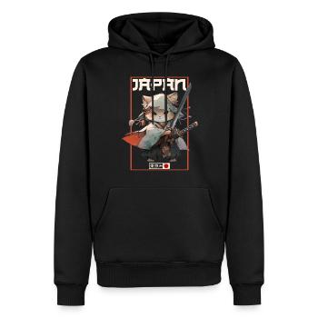 Asien Katze Japanischer Samurais Samurai - Männer Premium Bio Hoodie - Schwarz - Vorne - Nico (187cm)