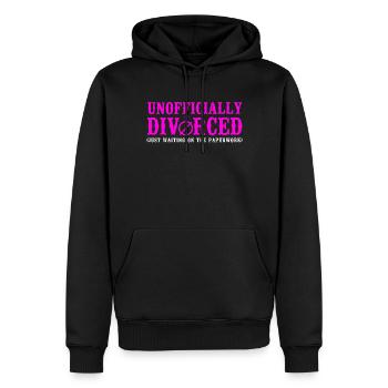 Happy Divorce Party officieusement - Sweat à capuche Premium bio Homme - noir - Devant - Nico (187cm)