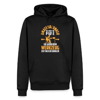 L’opérateur radioamateur ne prend pas de pause Opérateur radioamateur - Sweat à capuche Premium bio Homme - noir - Devant - Nico (187cm)