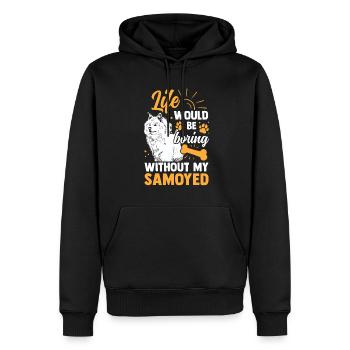 Wäre langweilig ohne Samojede Samojedenspitz - Männer Premium Bio Hoodie - Schwarz - Vorne - Nico (187cm)