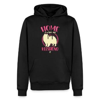 Wolfsspitz ist mein Zuhause Deutscher Spitz - Männer Premium Bio Hoodie - Schwarz - Vorne - Nico (187cm)