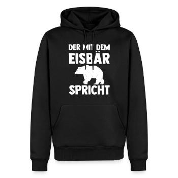 Eisbär Eisbären - Männer Premium Bio Hoodie - Schwarz - Vorne - Nico (187cm)