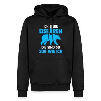Eisbär Eisbären - Männer Premium Bio Hoodie - Schwarz - Vorne - Nico (187cm)