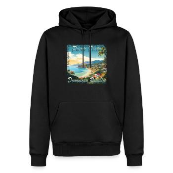 Sommerflair in Puerto Plata: Grunge-Charme der - Männer Premium Bio Hoodie - Schwarz - Vorne - Nico (187cm)