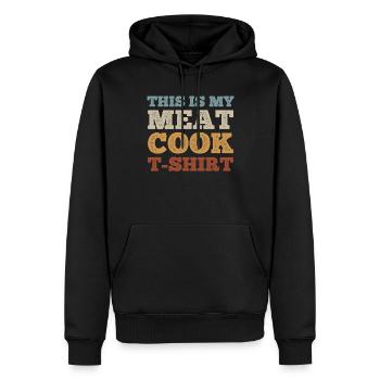 Ceci est mon t-shirt de cuisinier de viande barbecue grillades - Sweat à capuche Premium bio Homme - noir - Devant - Nico (187cm)