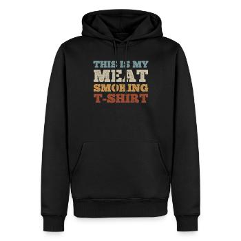 Voici mon t-shirt à fumer de la viande griller un bar à fumée - Sweat à capuche Premium bio Homme - noir - Devant - Nico (187cm)