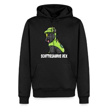 Scottish Terrier Hund Im Dinosaurier-Kostüm - Männer Premium Bio Hoodie - Schwarz - Vorne - Nico (187cm)