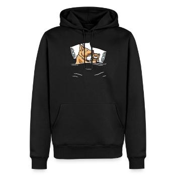 Perro Pastor Vasco Hund Mit Kuscheltier Schlafen - Männer Premium Bio Hoodie - Schwarz - Vorne - Nico (187cm)