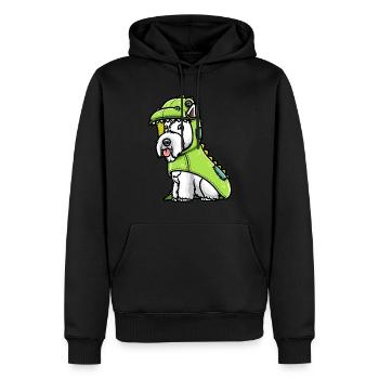 Scottish Terrier Hund Im Dinosaurier-Kostüm - Männer Premium Bio Hoodie - Schwarz - Vorne - Nico (187cm)
