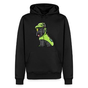 Scottish Terrier Hund Im Dinosaurier-Kostüm - Männer Premium Bio Hoodie - Schwarz - Vorne - Nico (187cm)